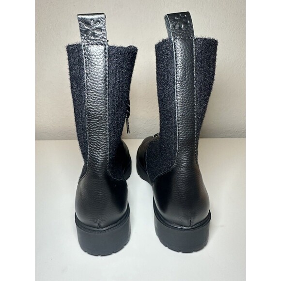 SPLENDID Scout Black Heel Pull-Tab Toe Leather Combat‎ Boots Women's SIZE 6 - Picture 4 of 8